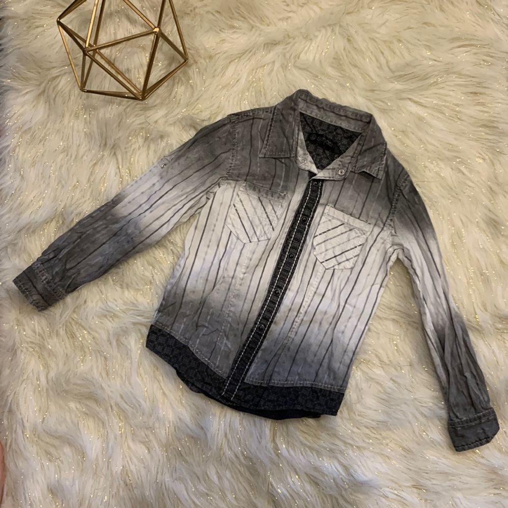 Smash Black, Grey, & White Pearl Snap Long Sleeve Shirt Boys 5